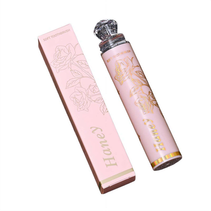 Portable Detachable Split Toothbrush – Lipstick & Star Flower Design, Soft Bristles for Sensitive Teeth, Compact & Lightweight for Business Trips, Camping, Travel (Pink 1pcs) - Image 1